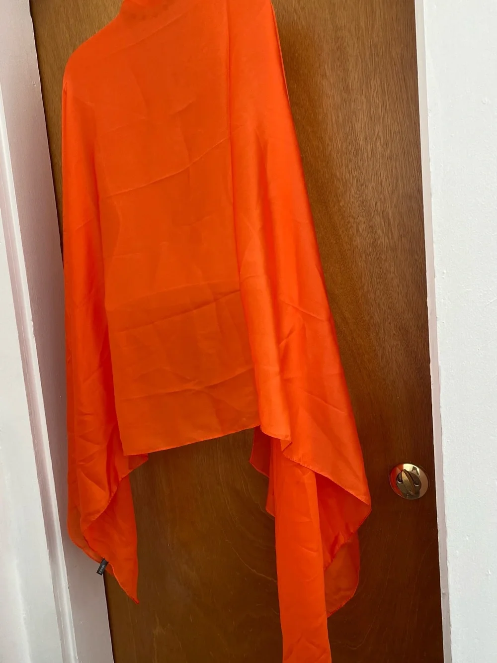 2 Bright Orange Silk Scarf Wrap - Unbranded